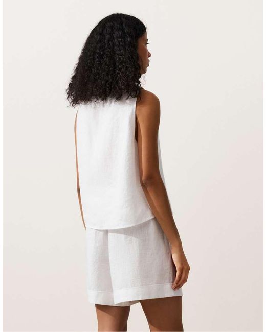Oysho Natural 100% Linen Square Top