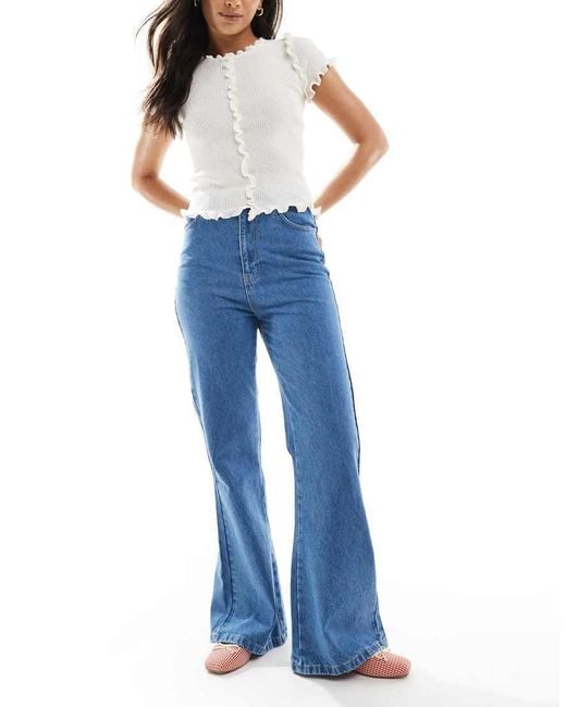 ASOS Blue High Rise Flared Jean