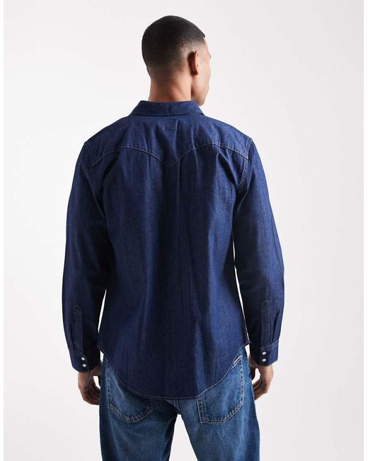 Levi's Blue Barstow Western Standard Fit Denim Shirt for men
