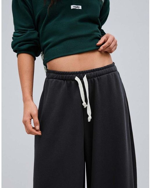 Bershka Gray Balloon Fit Plush Trousers