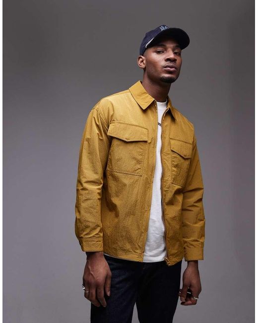 Chaqueta Amarillo Ligera De Tejido Antidesgarros De Topman de hombre de color Multicolor