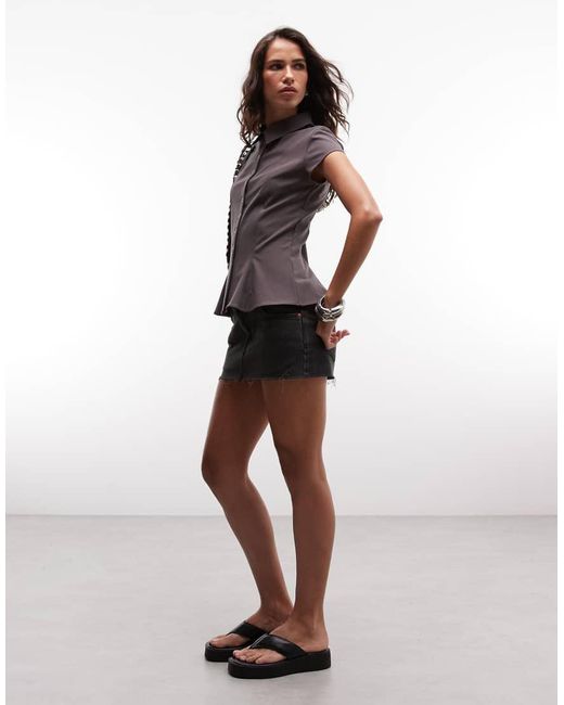 Weekday Gray Cap Sleeve Shirt