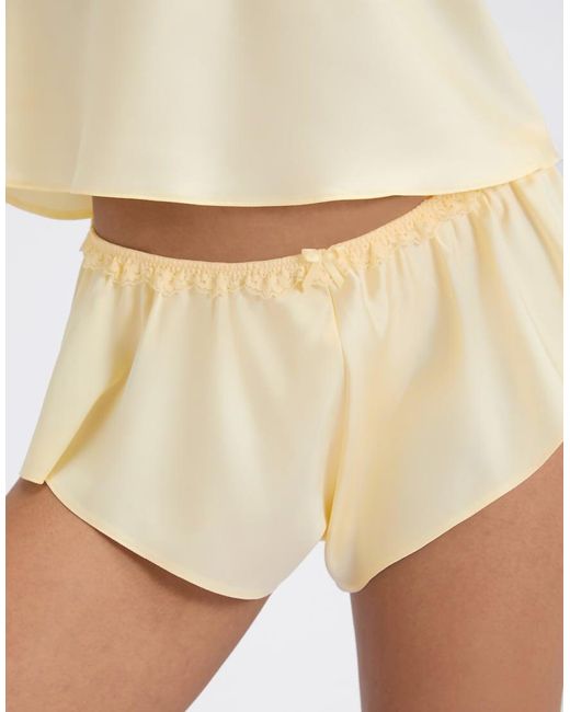 Boux Avenue Natural Carly Halter Satin Short Pyjama Set Halter Top And Shorts Pj