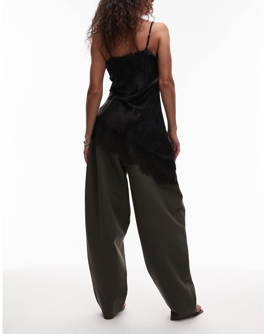 ASOS Black Super High Waisted Barrel Tailored Trouser