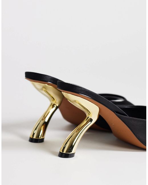 TOPSHOP Natural Nicole Angular Mid Heel Mule