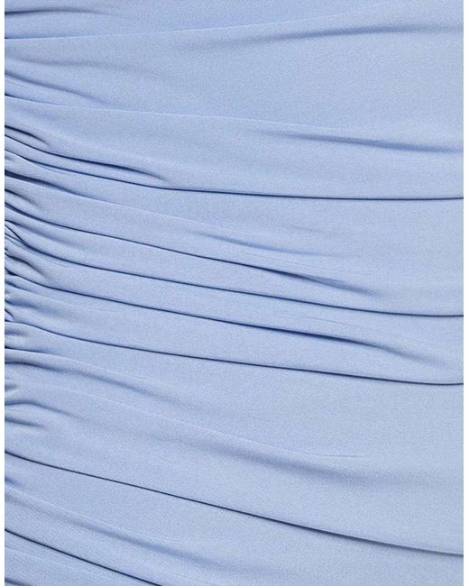 Goddiva Blue One Shoulder Asymmetric Twist Maxi Dress