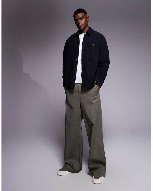 Boss Blue Locky Oversized Fit Overshirt for men