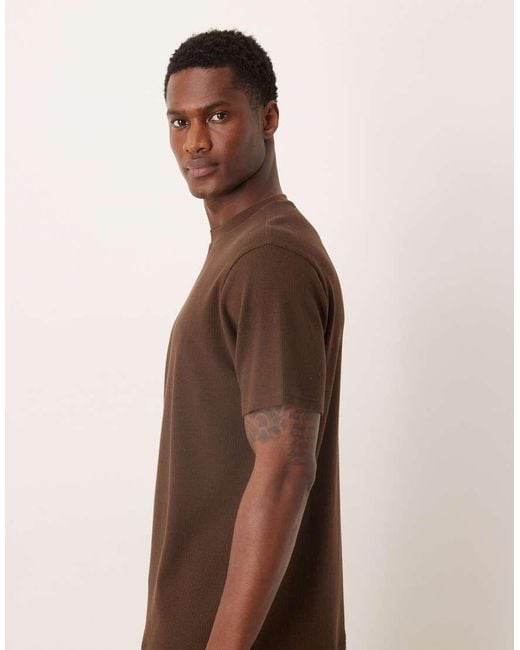 ASOS Brown Essentials Regular Fit T-Shirt for men