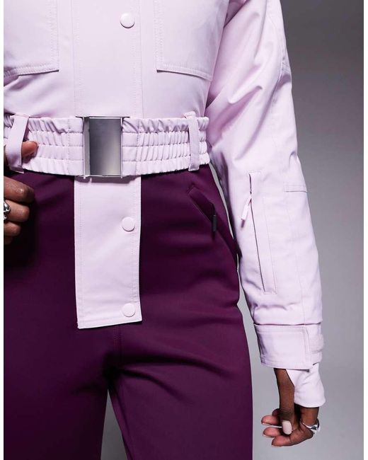ASOS 4505 Ski & Snow Purple Asos 4505 Ski Colourblock Funnel Neck Belted Kick Flare Ski Suit