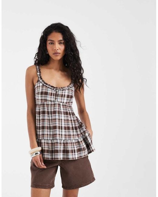 Hollister Brown Babydoll Tunic Top