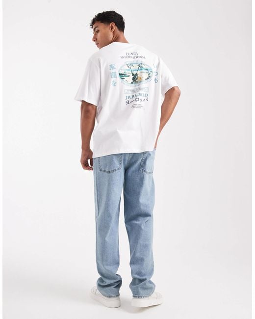 Jack & Jones – oversize-t-shirt in White für Herren