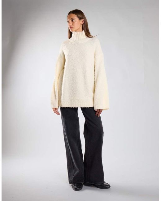 Glamorous Natural Relaxed Fit Wide-Sleeve Knit Jumper