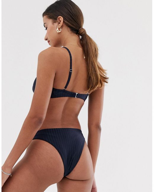 navy high leg bikini bottoms