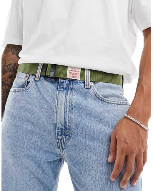 Levi's Blue Workwear Webbed Belt With Patch Logo for men