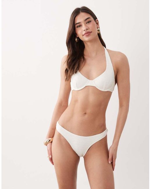 Free Society Natural Ruffle Underwire Bikini Top