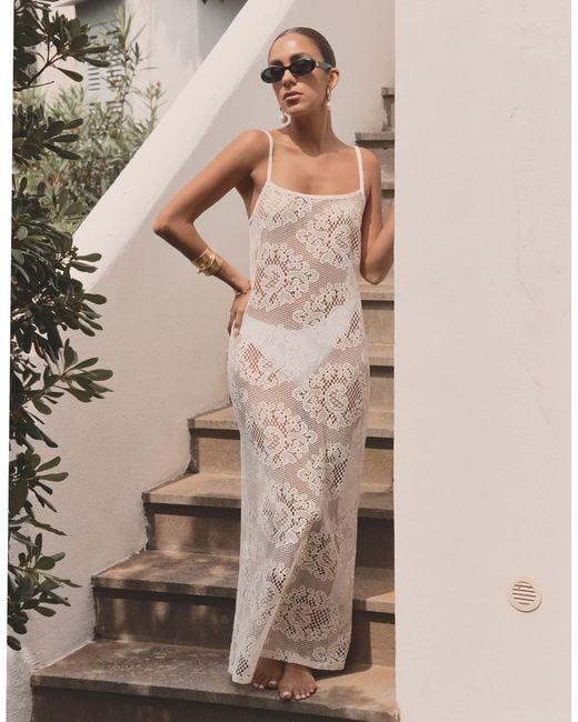 4th & Reckless Natural X Luana Barron Agnes Crochet Maxi Beach Dress