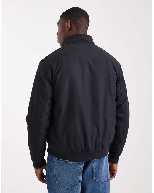 Brave Soul Blue Zip Through Bomber Jacket for men