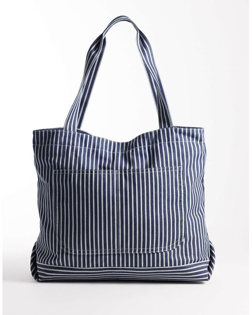 ASOS Blue Stripe Tote Bag for men