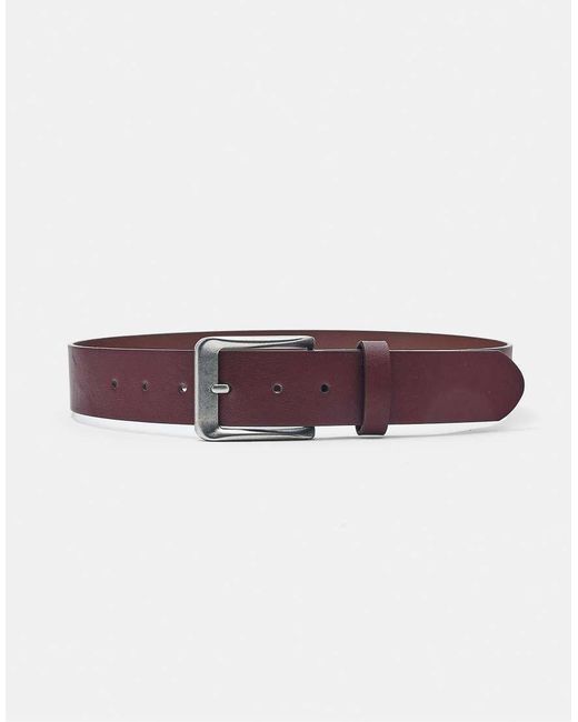 Cintura Basic Effetto Pelle Bordeaux di Pull&Bear in Purple