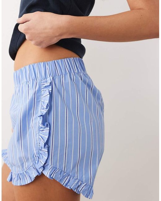 Mango Blue Teen Vest And Frill Short Pyjama Set