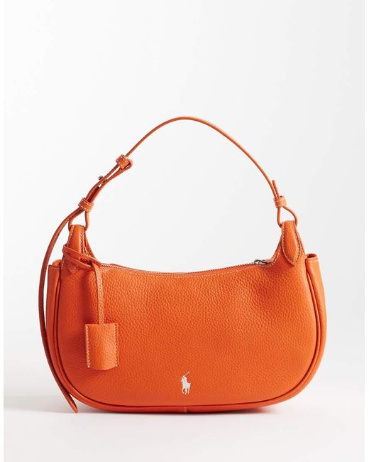 Polo Ralph Lauren Orange Polo Ralph Lauen Polo Play Leather Shoulder Bag