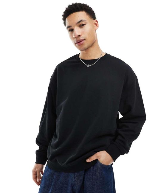 Weekday Oversized Sweatshirt in het Black voor heren