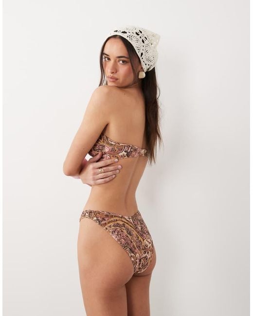 Miss Selfridge Multicolor V Front High Leg Bikini Bottom