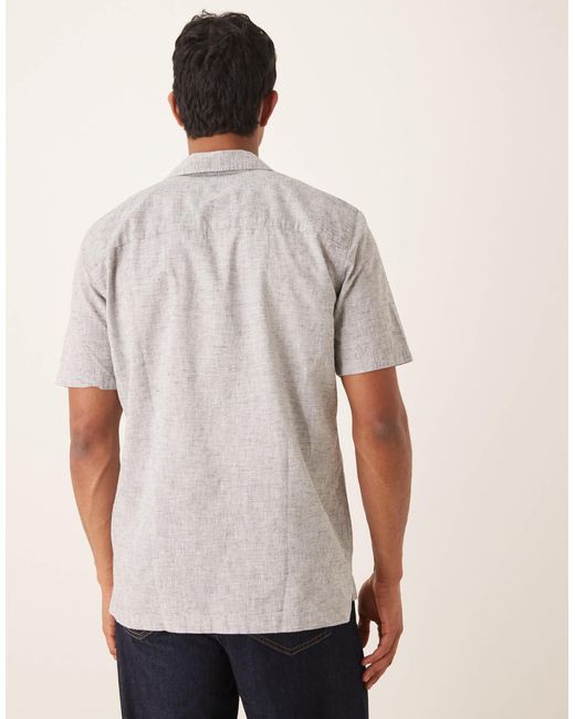 Lyle & Scott – lockeres oxford-hemd aus leinenmix in Natural für Herren