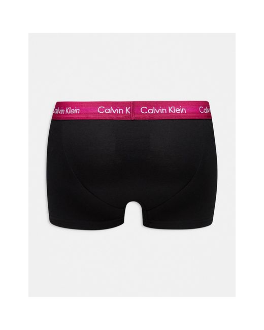 Cotton stretch - confezione da 3 boxer aderenti a vita bassa neri con fascia di Calvin Klein in Black da Uomo