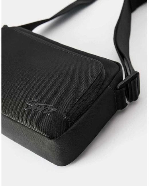 Pull&Bear Black Stwd Crossbody Bag for men