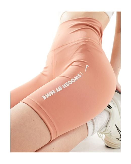 Nike White Nike One Gel Swoosh Training Dri-fit Logo Shorts