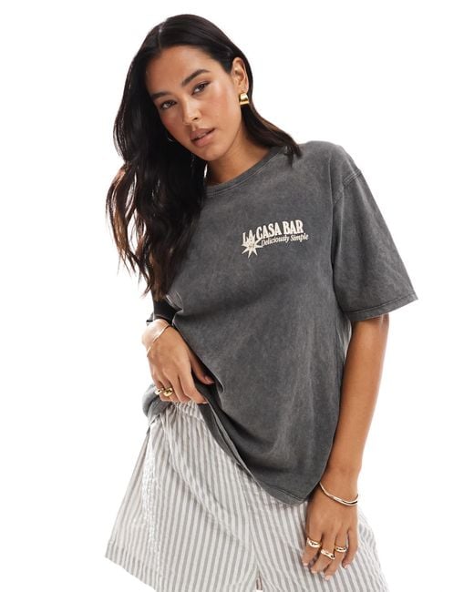 Pull&Bear Gray – oversize-t-shirt