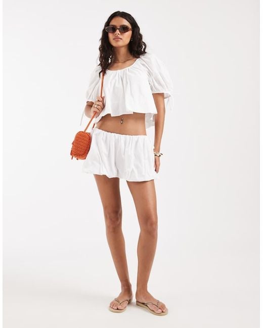 ASOS White Bubble Tie Side Shorts