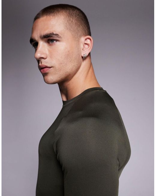 4505 Gray Icon Active Quick Dry Muscle Fit Base Layer Training Long Sleeve Top for men