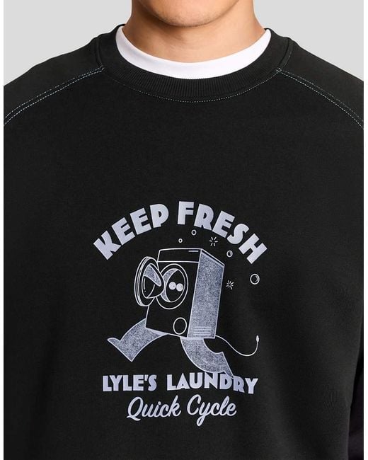 Lyle & Scott Black Mid Layers Keep Fresh Graphic Sweatshirt for men