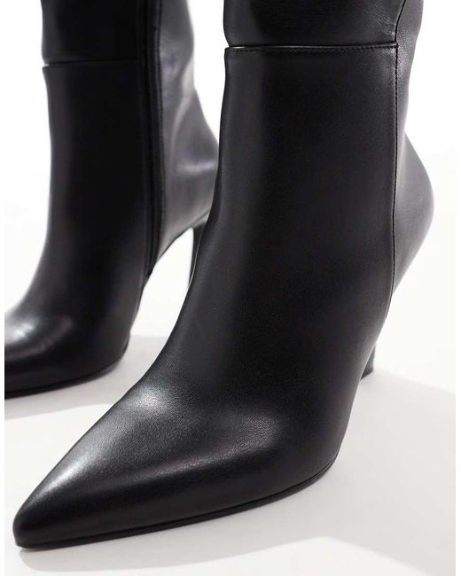 ASOS Black Wide Fit Charm Heeled Knee Boot