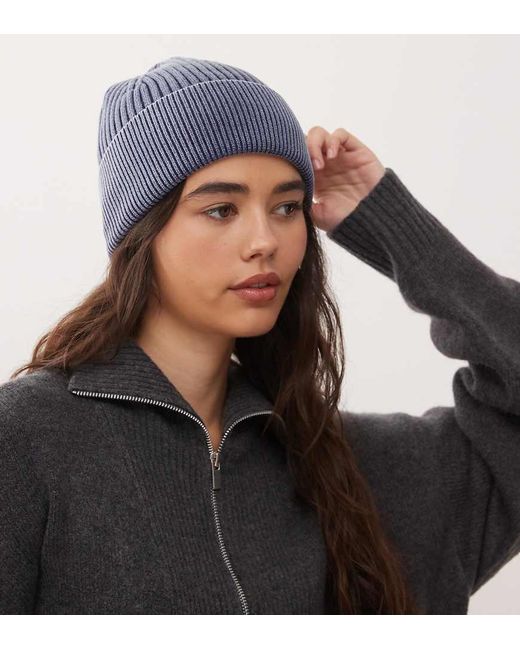 Collusion Geribbelde Beanie in het Black
