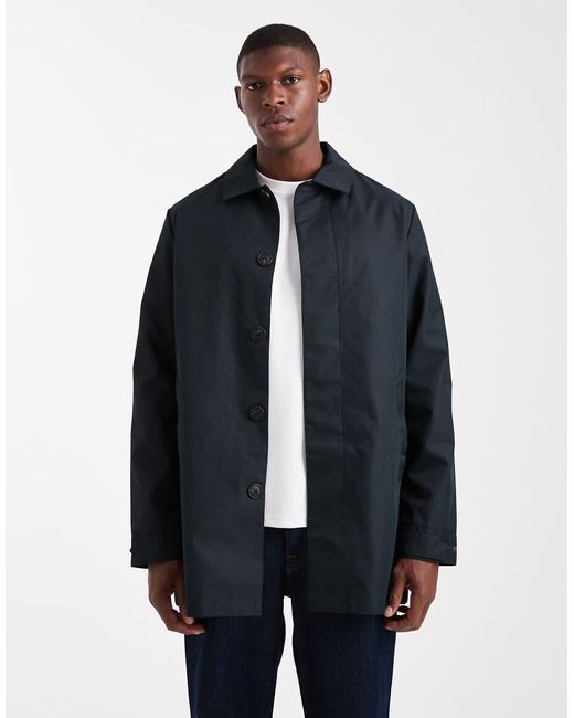 Impermeabile Corto Con Bottoni di Threadbare in Blue da Uomo