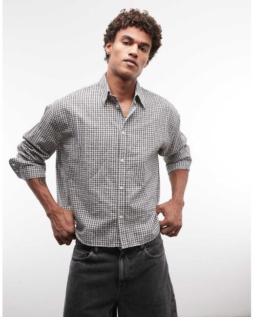 Weekday Gray Boxy Fit Long Sleeve Shirt for men
