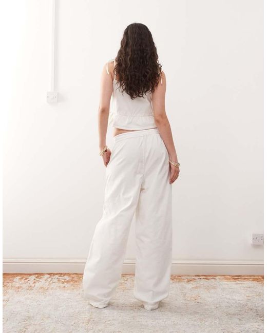 Reclaimed (vintage) Baggy Jeans Met Wijde Pijpen En Koord in het Natural