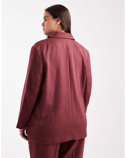 Vero Moda Red Tailo Herringbone Blazer