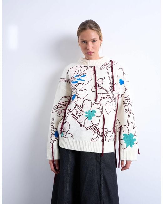 TOPSHOP Blue – hochwertiger oversize-strickpullover