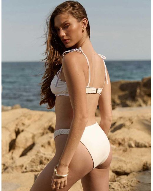 The Frolic Brown Exclusive Ruched Side High Leg Bikini Bottoms