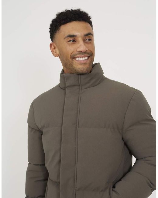 Brave Soul White Funnel Neck Padded Jacket for men