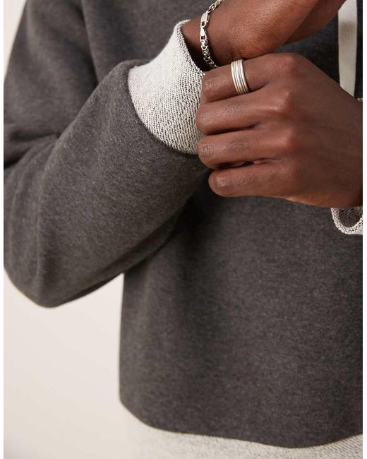 Sudadera Gris Carbón De Corte Cuadrado Extragrande Con Capucha Y Bajo En Contraste De ASOS de hombre de color Gray