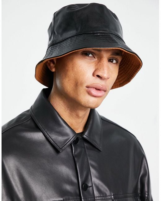 ASOS Y2k Reversible Bucket Hat in Black for Men - Lyst
