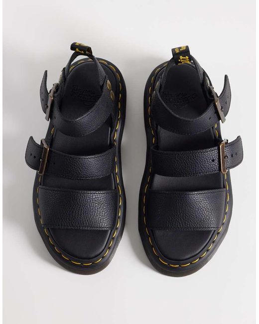 Dr. Martens Black Gryphon Quad Sandals