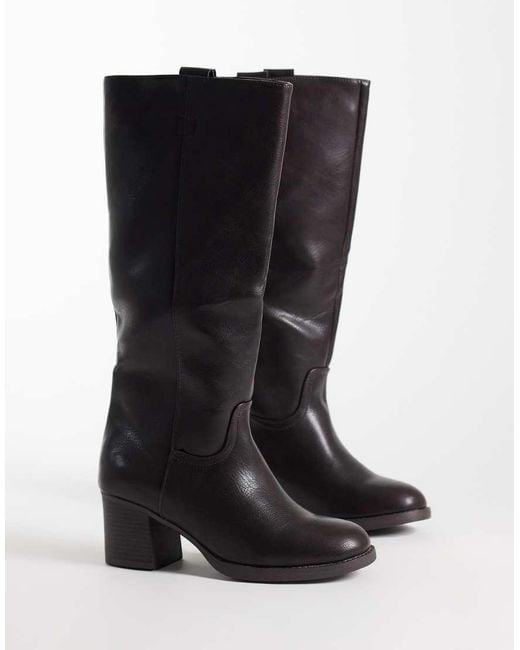 SEQWL Black Byron Pull On Knee Boots