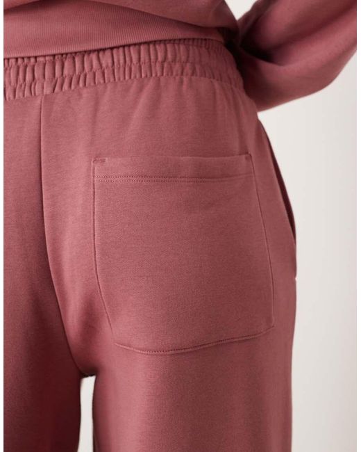 ASOS Pink Oversized Brushback Sweatpants With Turnback Hem Detailing