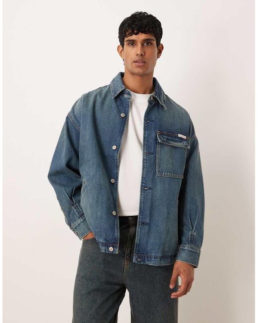 Calvin Klein Blue Oversized Denim Jacket for men